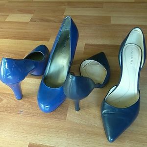 TAHARI AND BANDOLINO blue 3.5 inch heel shoes sz 8